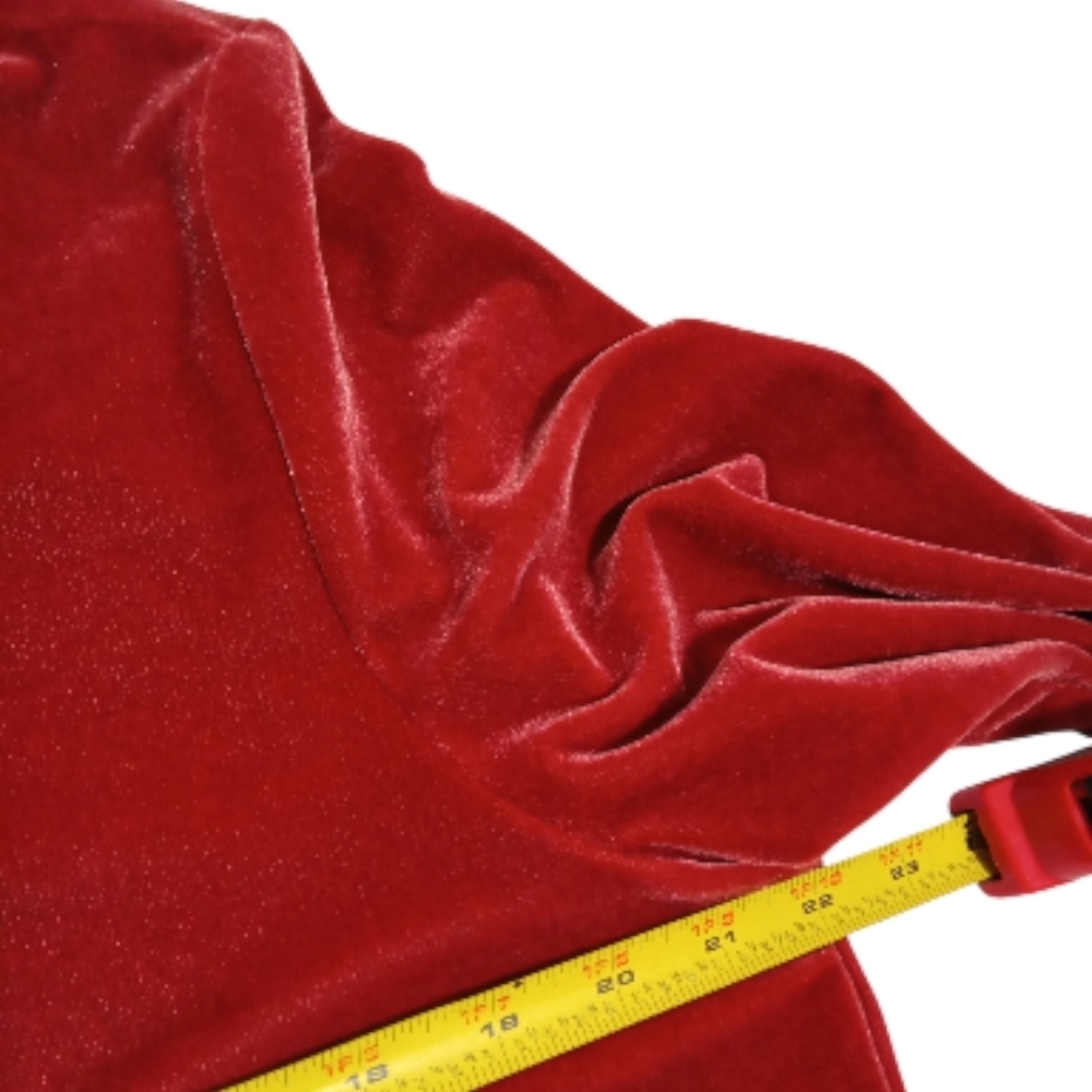 Soft Surroundings Red Velour Button Front Blouse Quiet Luxury Holiday Shirt Sz M - Picture 4 of 8